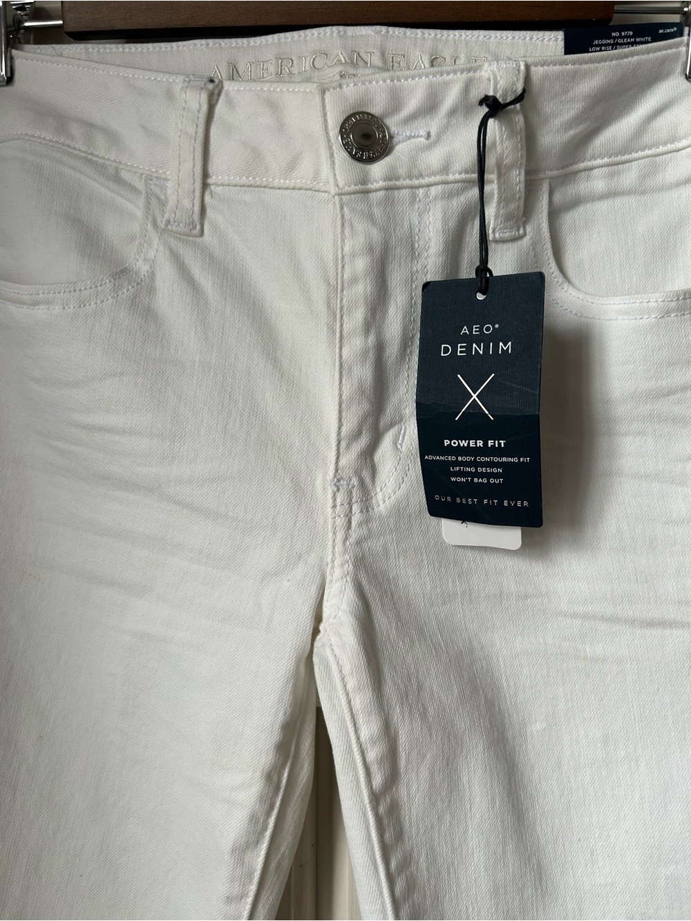 American Eagle Outfitters White Super Stretch Jegging Pants 4 Short Low Rise - Picture 5 of 13